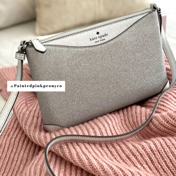 COPY - 🆕 KATE SPADE | Lunar Light Silver Shimmy Glitter Purse Crossbody - Picture 7 of 9
